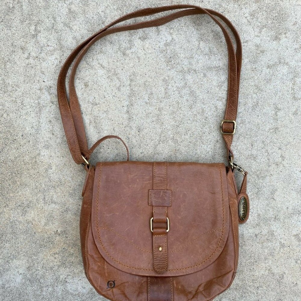 BORN SHOES Women's Genuine Leather Brown Crossbody Satchel Hang Bag Purs…​​